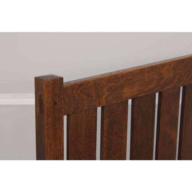 Stickley Queen Size Mission Oak Bed For Sale - Image 13 of 18