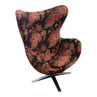 Kantha Fabric Egg Chair For Sale