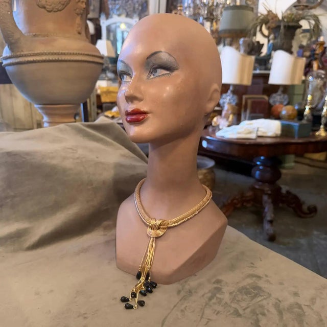 21st Century Vintage Costume Jewelry Gilt Metal Italian Multi Strand Necklace 2 For Sale - Image 4 of 17