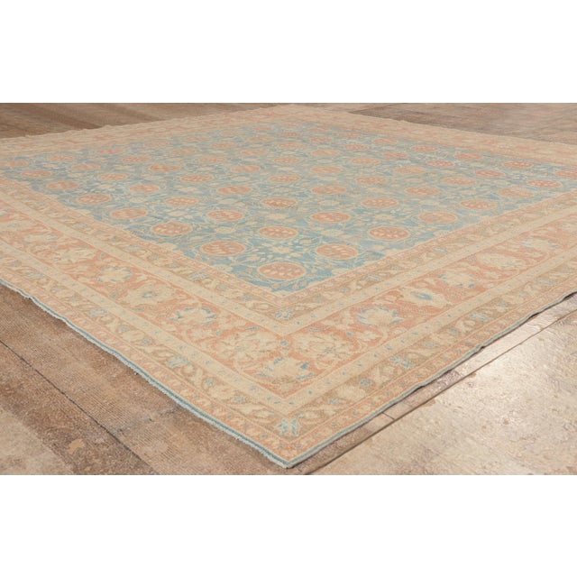Sky Blue Vintage Portuguese Khotan Rug, 09'03 X 09'07 For Sale - Image 8 of 10