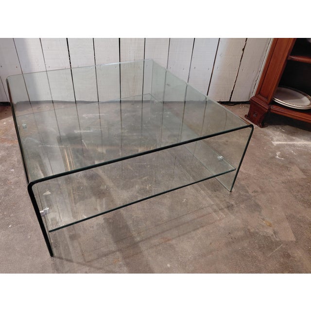 Vintage Glass Coffee Table For Sale - Image 4 of 6