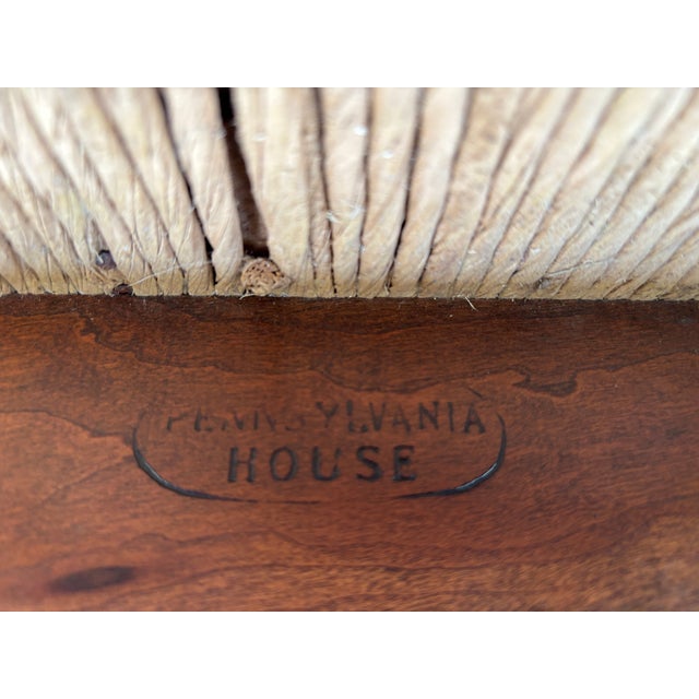 Pennsylvania House Traditional Style Rush Bottom Cherry Side Chairs - A Pair For Sale - Image 11 of 11