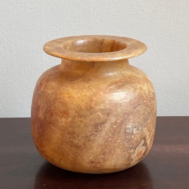 Vintage Handcrafted Egyptian Alabaster Vase For Sale - Image 9 of 18