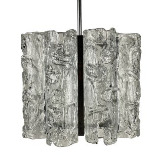 Vintage Ice Murano Glass Chandelier from AV Mazzega, Italy, 1970s For Sale