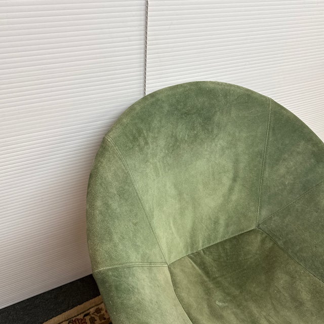 Lusch & Co. Balloon Sling Chair, Forest Green Suede For Sale - Image 11 of 12