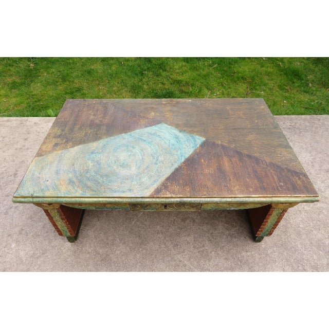 Mid-Century Modern Post Modern Two-Sided Double Drawer Sculptural Textured Coffee Table ~ Brutalist Vintage Abstract Art ~ Modernsim For Sale - Image 3 of 18