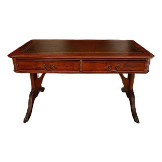 Antique Style Leather Top Writing Desk. For Sale