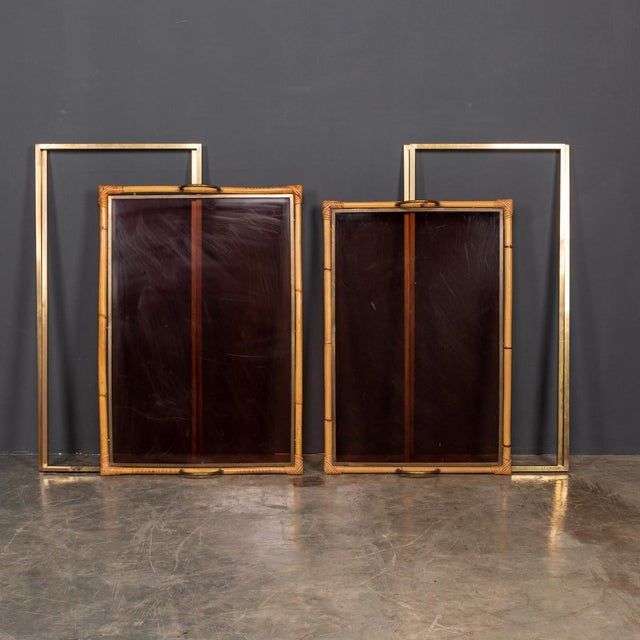 20th Century Bamboo &amp; Brass Butler Tables, 1970s, Set of 2 For Sale - Image 9 of 18