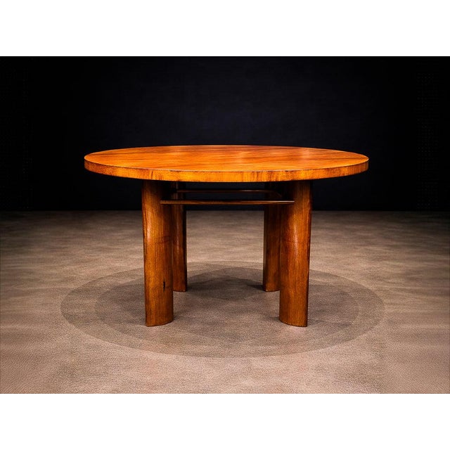 Joaquim Tenreiro Round Dining Table in Caviúna Wood by Joaquim Tenreiro, Brazil, 1950s For Sale - Image 4 of 14