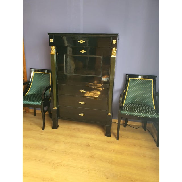 Black Empire Secretary, Austria, 1820 For Sale - Image 8 of 12
