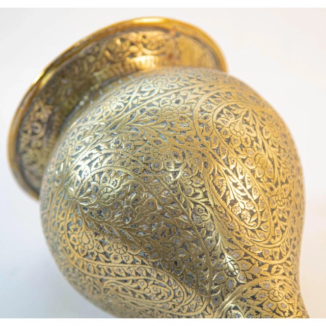 Antique Mughal Engraved 19th Century Hookah Base Indo-Persian For Sale - Image 9 of 13