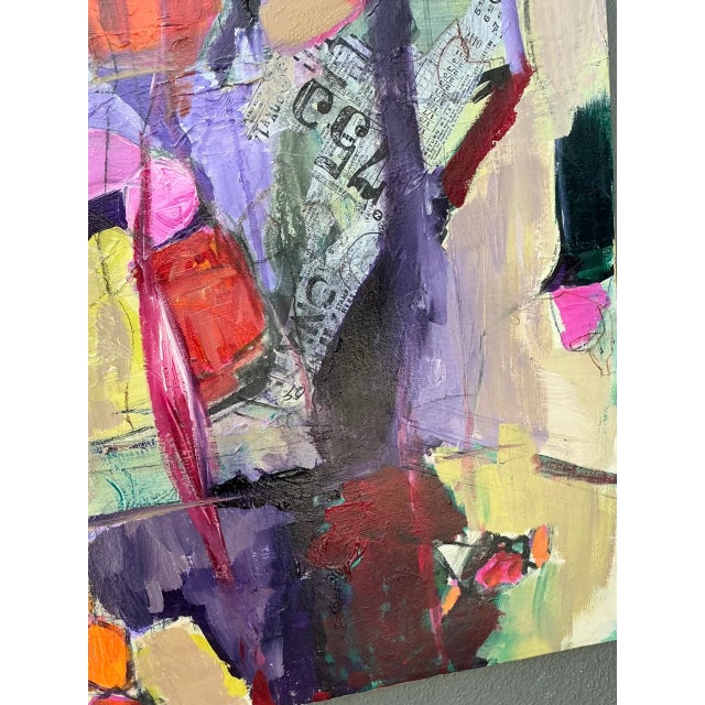Vintage Abstract Expressionist Oil Painting on Canvas For Sale In West Palm - Image 6 of 14