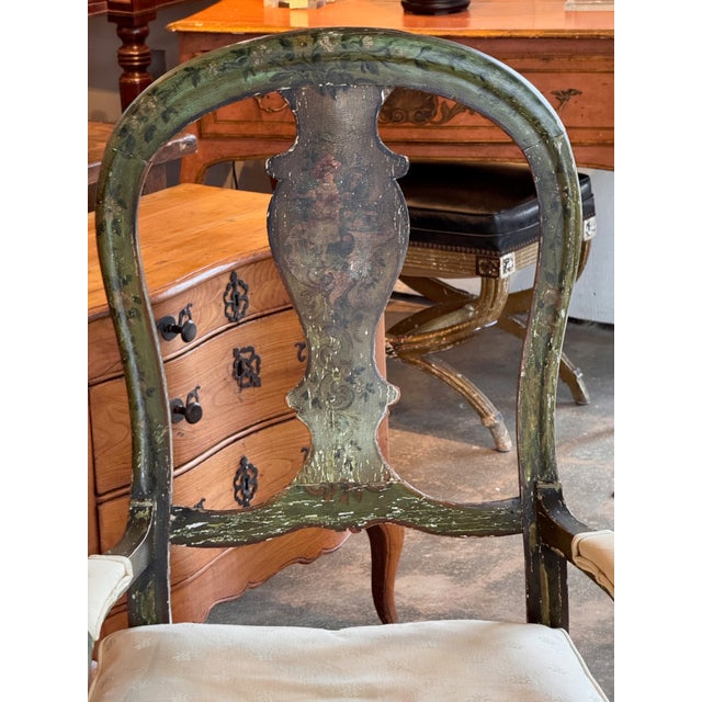 19th Century Italian Painted Armchair For Sale - Image 6 of 14