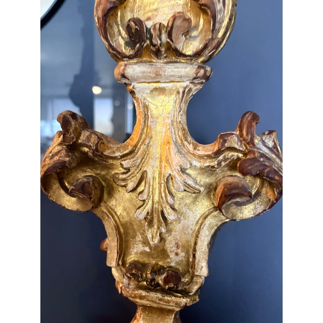 Gold 19th Cent Alter Candlelabra Torchieres For Sale - Image 8 of 9