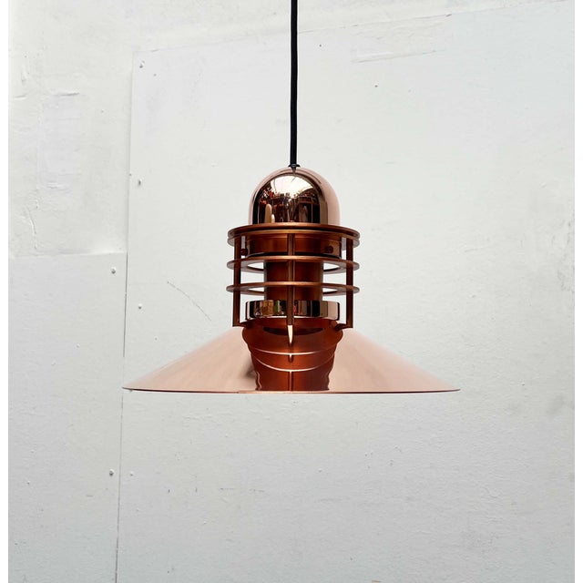 Vintage Danish Copper Nyhavn Pendant Lamp by Alfred Homann and Ole V. Kjær for Louis Poulsen, 1980s For Sale - Image 16 of 18