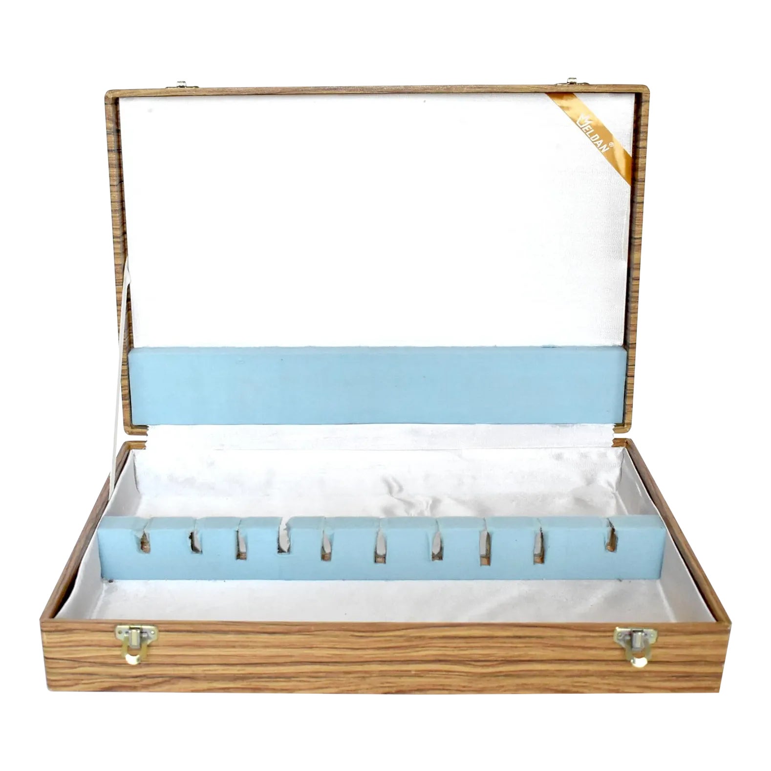 MidCentury Faux Wood Silverware Storage Box Chairish