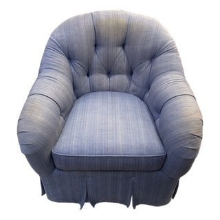 21st Century Vintage Designer Kravet Swivel Chair For Sale