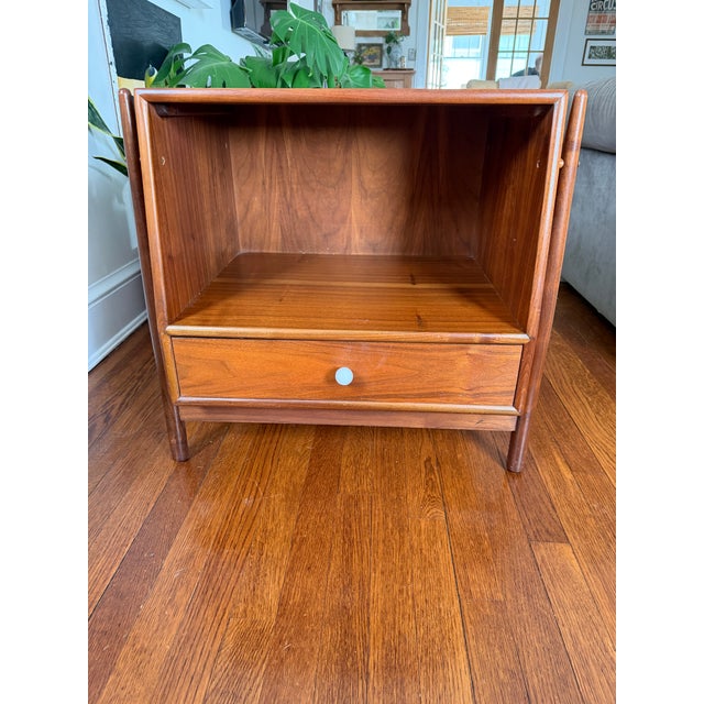 Drexel 1960s Mid Century Modern Walnut Kipp Stewart for Drexel Declaration Nightstand For Sale - Image 4 of 18