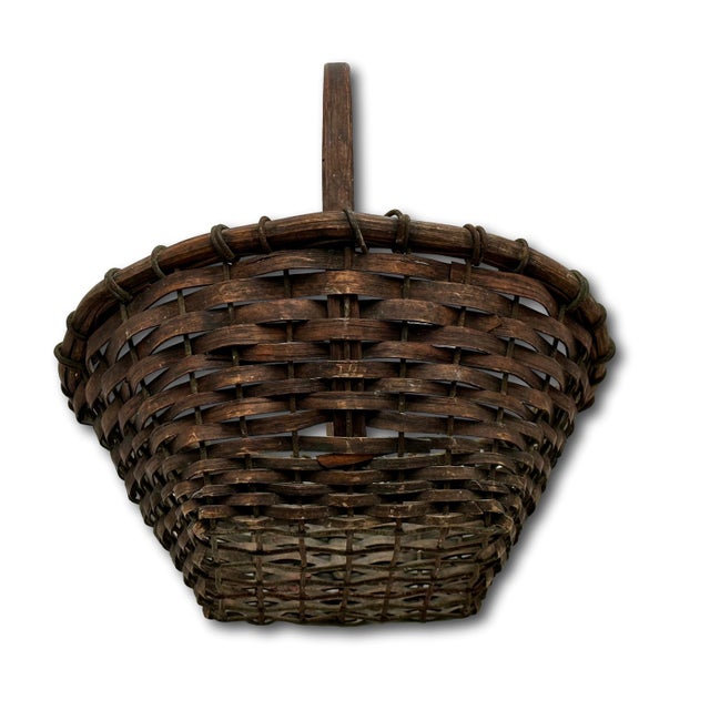 Great Authentic Antique Steel Wire & Ash Wood Splint Massachusetts Famous Ipswich Clam Diggers Gathering Basket For Sale - Image 12 of 18