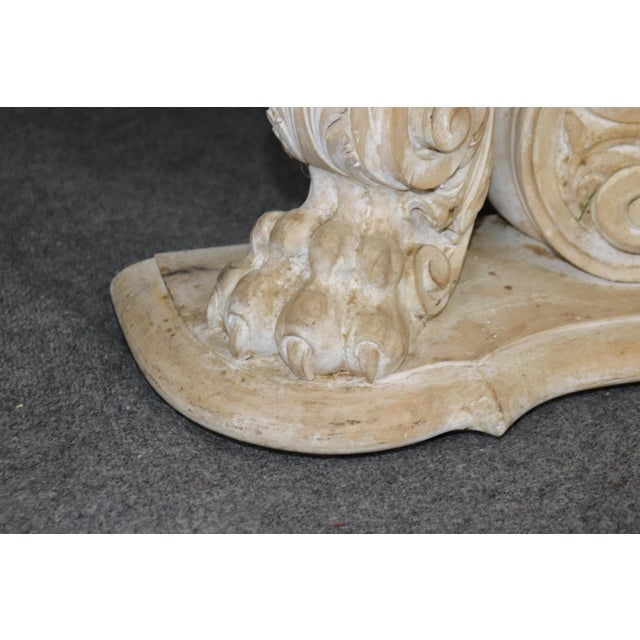 Wood Fine Carved White Painted Decorated Italian Console With Figural Masks For Sale - Image 7 of 12