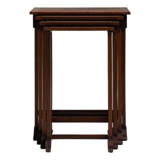 1960-1969 France Rich Walnut Brown Carved Walnut Console Table For Sale
