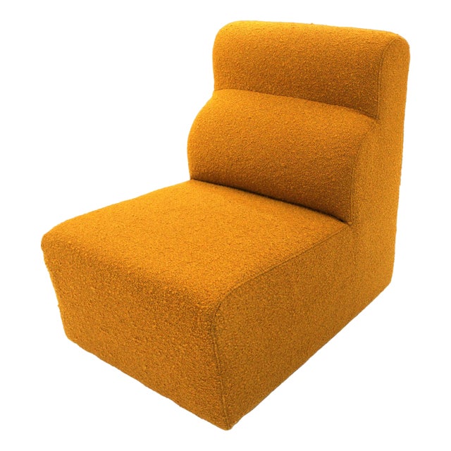 Modular Armchair in Mustard Wool Upholstery, Italy, 1970 For Sale