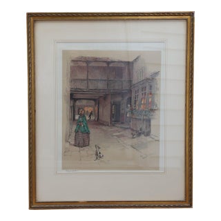 Antique Pencil-Signed Cecil Aldin Lithograph "The Red Lion, Banbury" C. 1923 For Sale