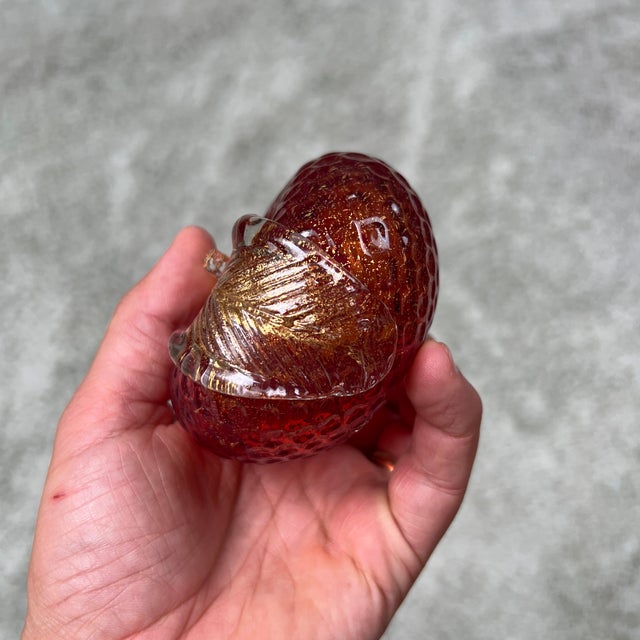 Barovier & Toso Italian Murano Art Glass Golden Apple Sculpture For Sale - Image 4 of 9