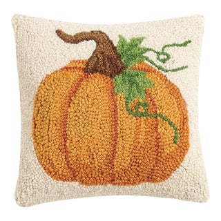 Pumpkin Hook Pillow 10" x 10" For Sale