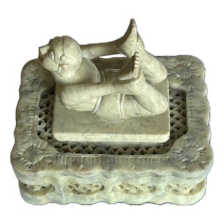Rare, Ooak, Soapstone, Yogi, Trinket Box For Sale