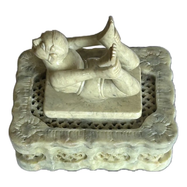 Rare, Ooak, Soapstone, Yogi, Trinket Box For Sale