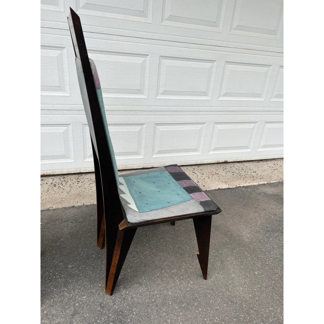 1980s Postmodern Memphis Style Sculpted Black Lacquered Side Chairs - Set of 2 For Sale In New York - Image 6 of 10