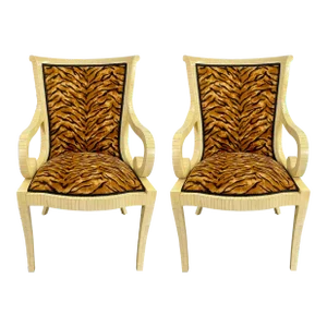 Enrique Garcel Off-White Bone Lounge Chair or Armchair, a Pair