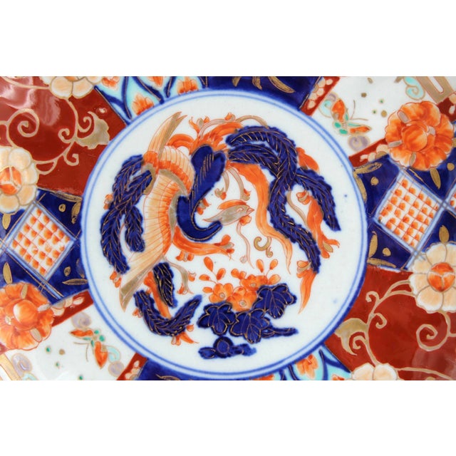 Late 19th Century Antique Japanese Imari Scalloped Plate W/ Phoenix, 19th Century For Sale - Image 5 of 7