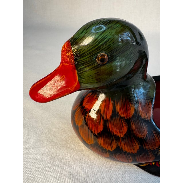 Mid 20th Century Folk Art Style Painted Duck Dish For Sale - Image 4 of 11
