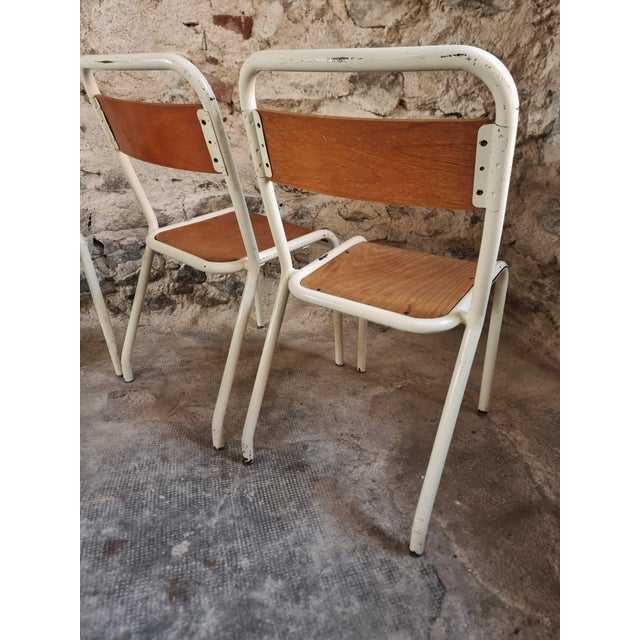 Vintage French Stackable School Chairs in Beech Plywood, 1970s, Set of 9 For Sale - Image 10 of 17