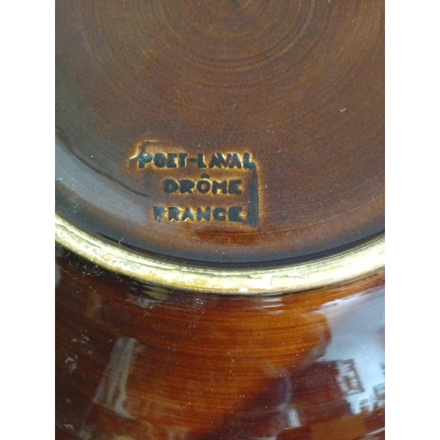 Large Decorative Dish in Glazed Ceramic Drôme from Poët-Laval, France, 1970s, in Flawless conditions. Designed 1970 to 1979
