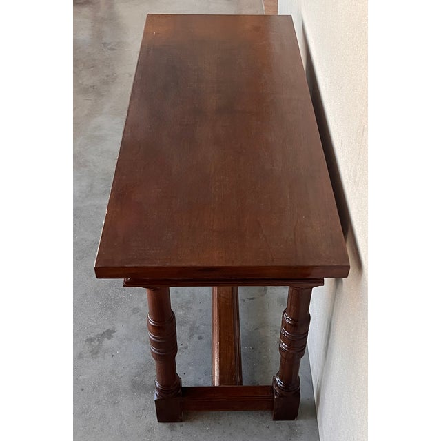 Early 20th Century Spanish Carved Console Table With Two Drawers For Sale - Image 6 of 11