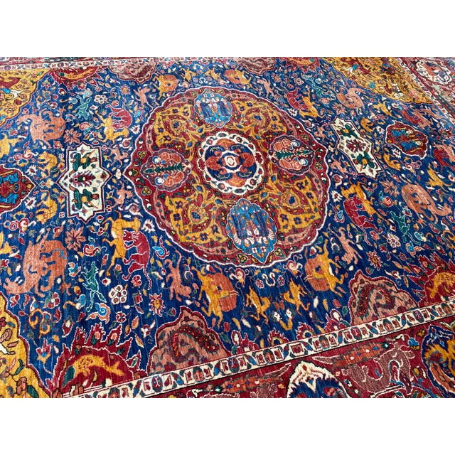 Vintage Kashan Shikargah Hunting Rug For Sale - Image 16 of 16