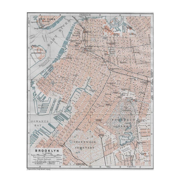 1909 Antique Brooklyn New York Map For Sale