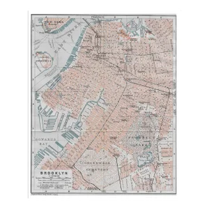 1909 Antique Brooklyn New York Map