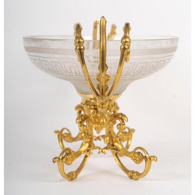 Gilt Bronze and Crystal Bowl, 1800s For Sale - Image 5 of 8