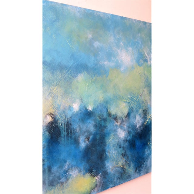 Enigmatic Blue, Ii. Abstract Oil on Wood by C. Damien Fox For Sale - Image 4 of 5