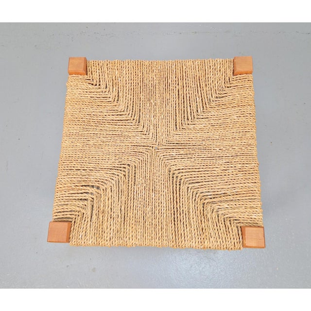 Vintage Danish Rope Stool in Beech, 1960s For Sale - Image 9 of 10