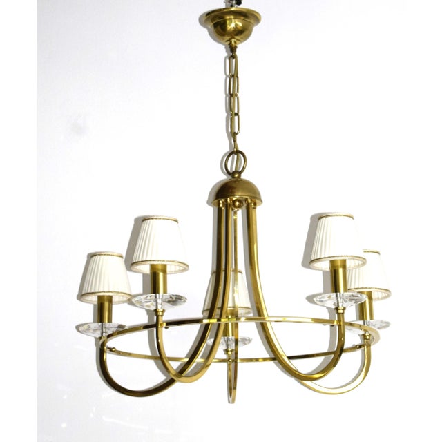 Gold Art Nouveau Chandelier, 1970s For Sale - Image 8 of 9