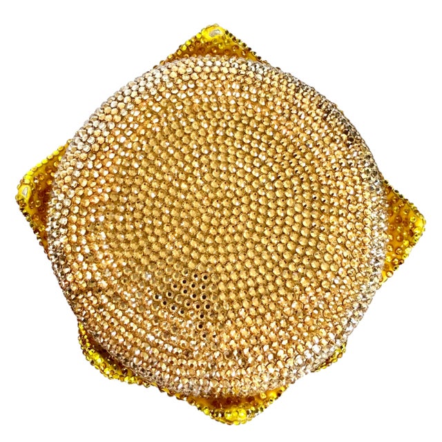 21c Judith Leiber Cheese hamBurger Crystal Gold Minaudiere Evening Clutch Shoulder Bag For Sale - Image 9 of 16