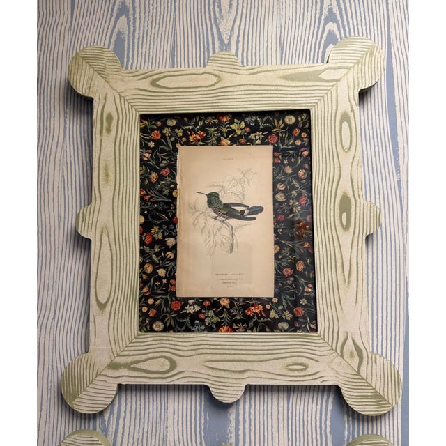 Contemporary 19th Century Hummingbird and Nectarivore Engravings in Custom Faux Bois Frames (6 Priced Individually) For Sale - Image 3 of 8