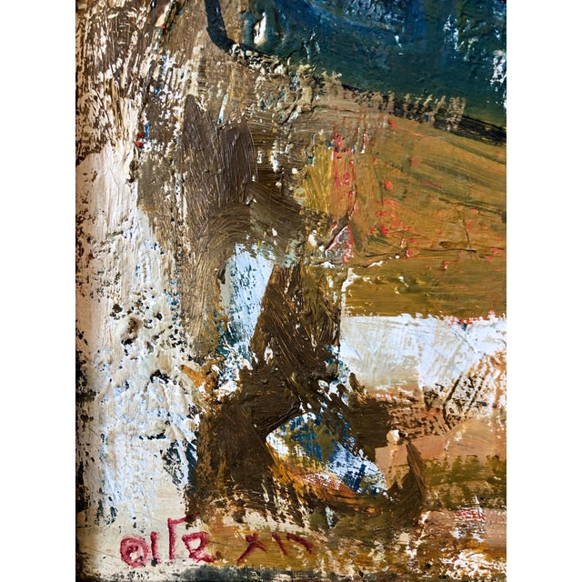 Ruth Schloss, Israeli Oil Painting Ruth Schloss Child, Doll, Wagon, Kibbutz Social Realist Art, c.1950s For Sale In Miami - Image 6 of 8