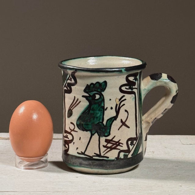 Set of 5 Vintage Mid-Century Polychrome Ceramic Coffee Cups by Domingo Punter For Sale - Image 10 of 12