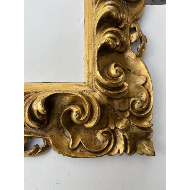 Late 18th Century Baroque Florentine Hand Carved Giltwood Mirror For Sale In West Palm - Image 6 of 12